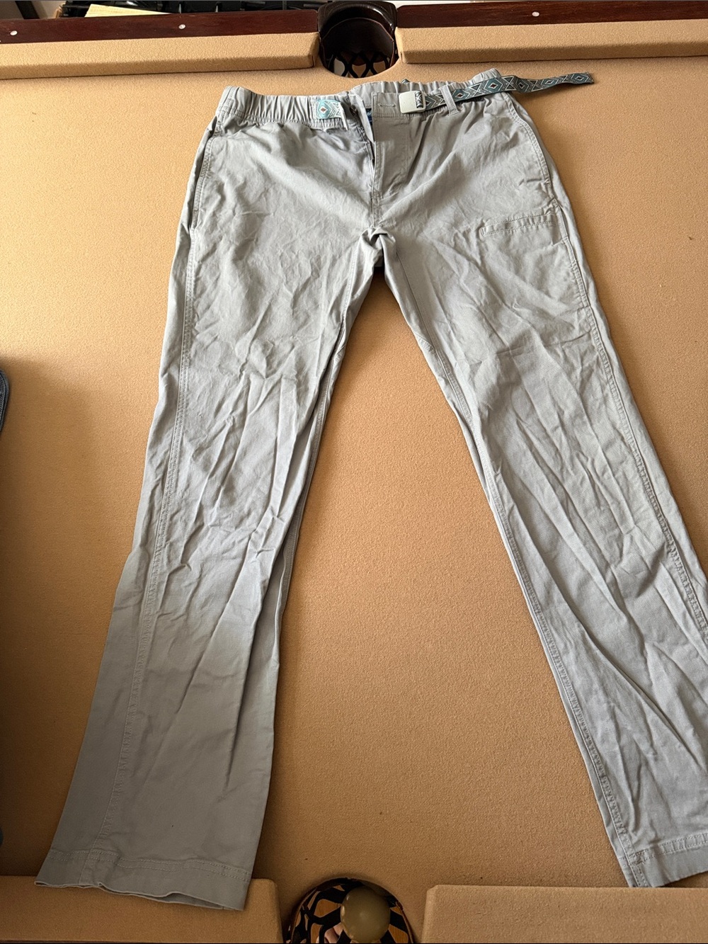Kavu Men's Light Gray Chinos with Waist Belt
